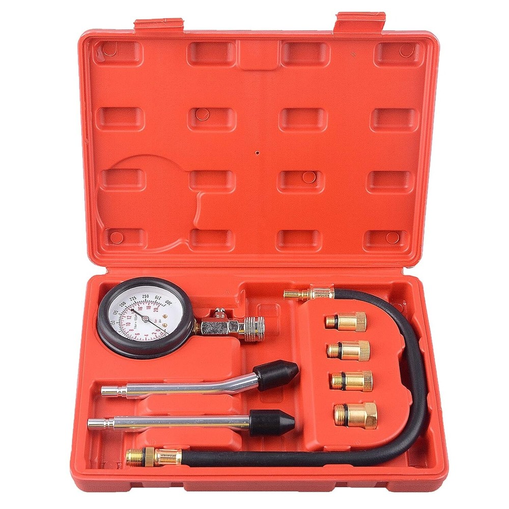 Engine Cylinder Compression Gauge Tester Kit Gas Engine Diagnostic Testing Tool.