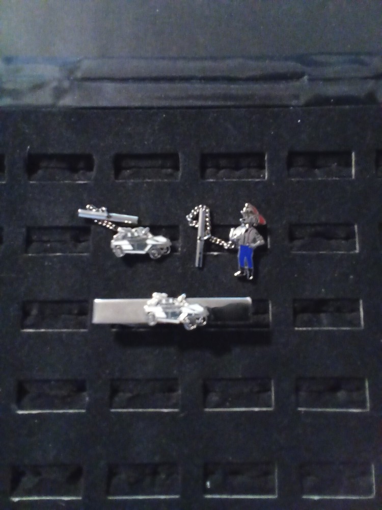 Lot 3 Fireman Tie Tac&Pin, Silver-Tone