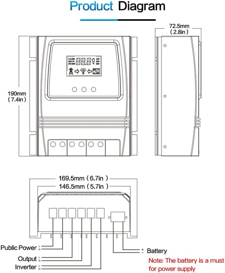 Automatic Dual Power Controller Transfer Switch for Off Grid Solar Wind System