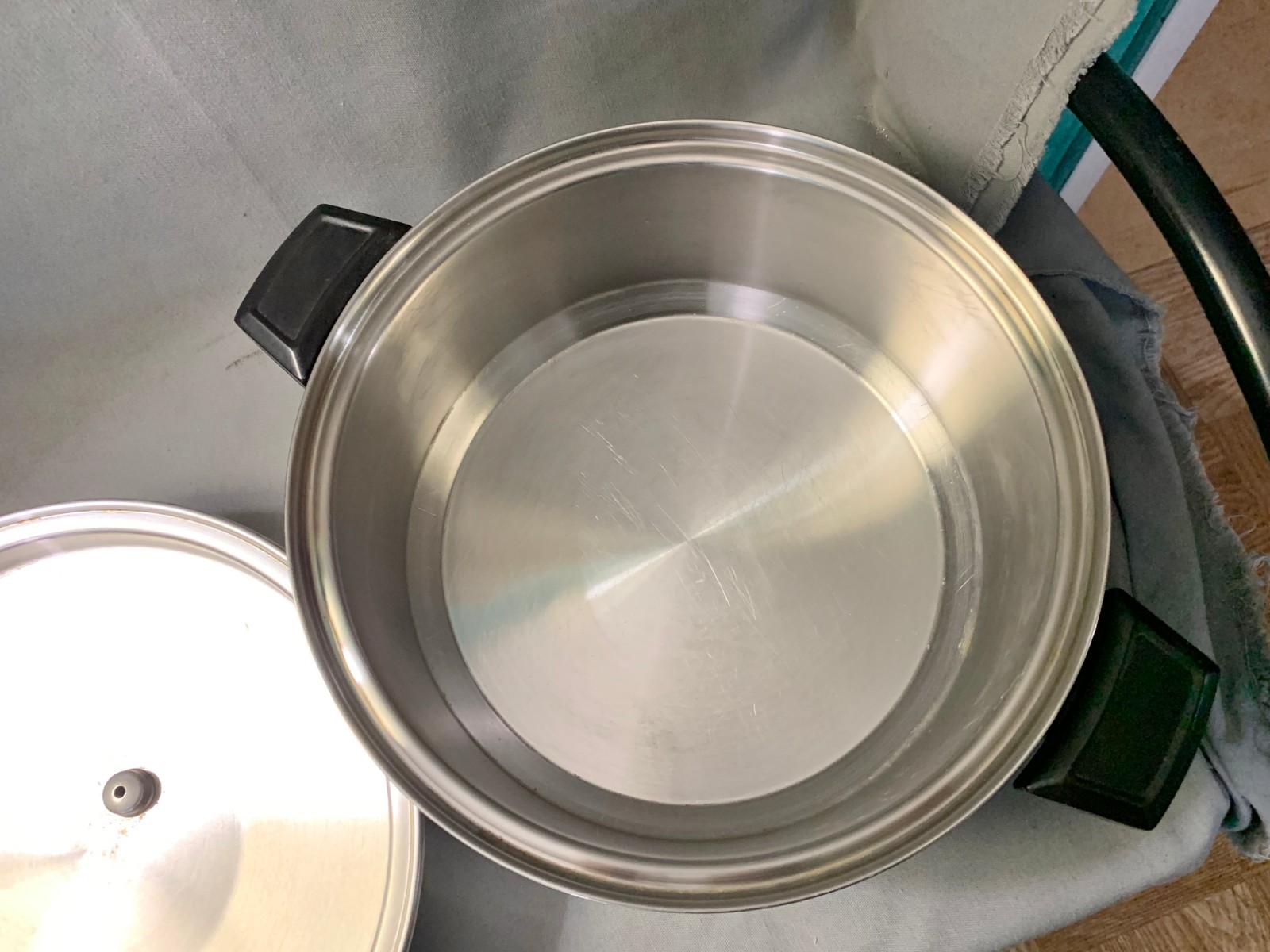 Vintage Kitchen Craft Stainless Steel 5 Qt Stock Pot With Vented Lid Made In USA