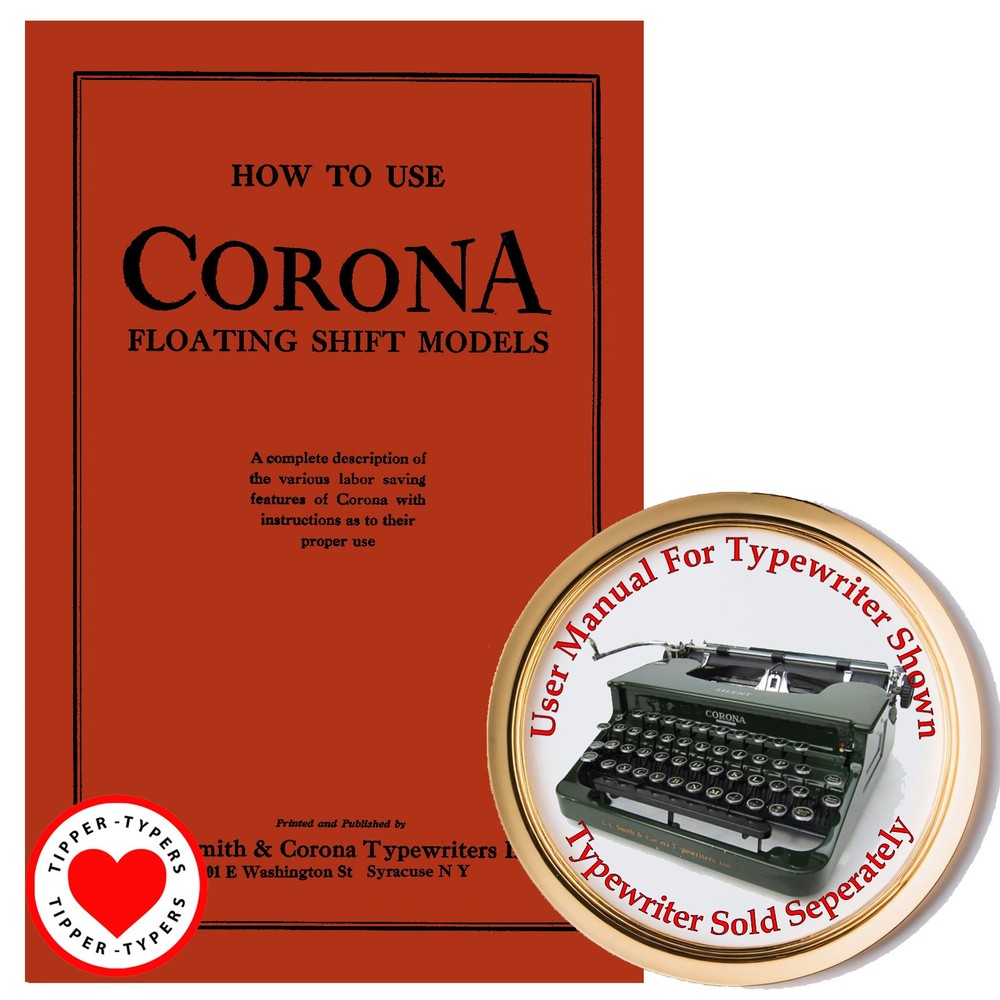 1930s Smith Corona SILENT Flat Top Typewriter User Instruction Owner's Manual