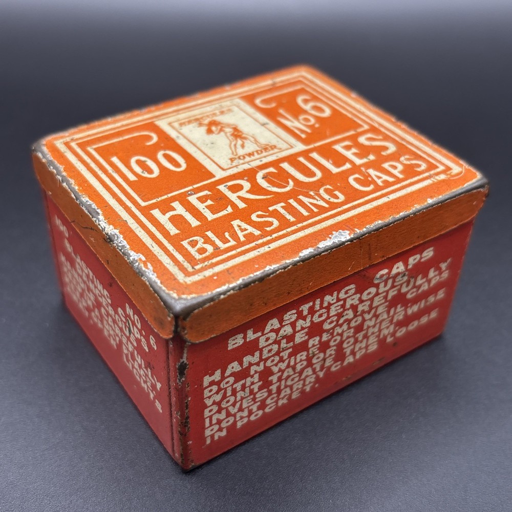 Vintage Empty Hercules No. 6 Blasting Cap Tin