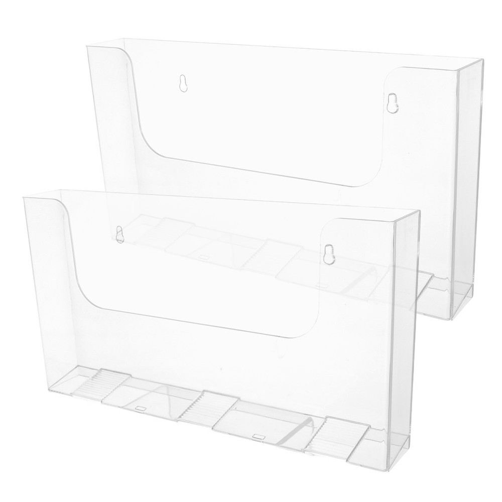 2 Pcs Acrylic Magazine Rack Wall Mounted Document Holder Display Stand