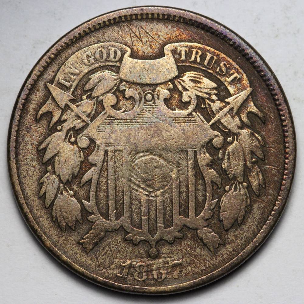 1867 Two Cent Piece FINE+ E158 RCX