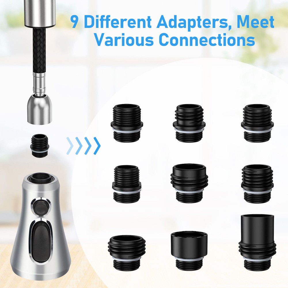 Kitchen Faucet Spray Head 3 Modes Pull Down Out Nozzle Sprayer Replacement Parts