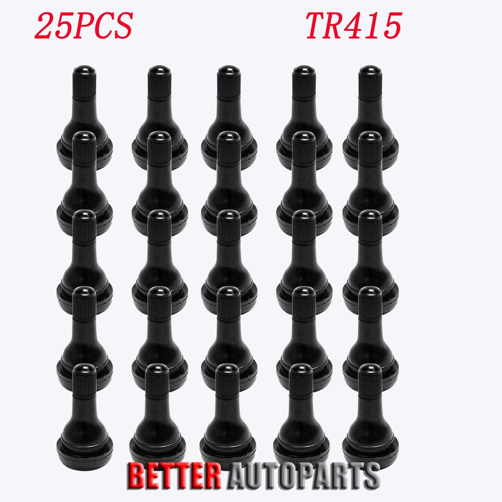 25 Pcs TR415 Snap-In Tire Valve Stem 1 1/4" - .625" Valve Hole TR415 Short, fat