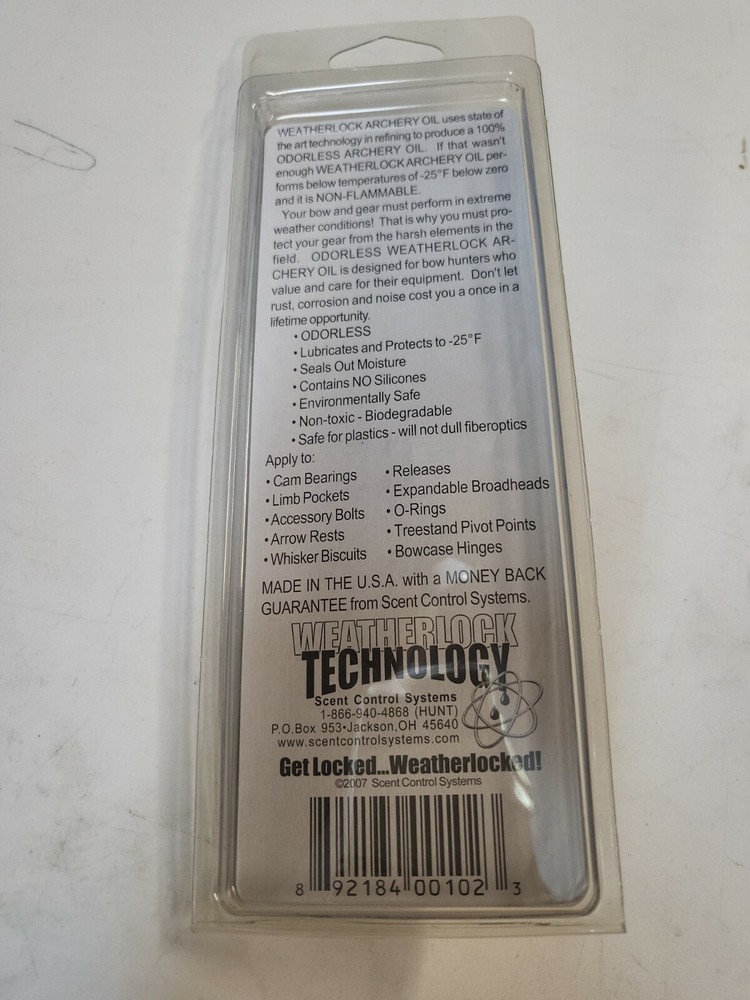 Scent Control Systems Archery Oil Odorless