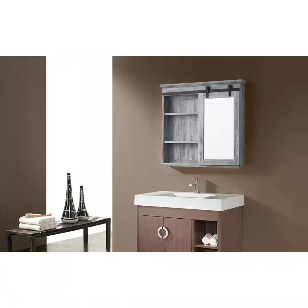 31.37 In. W X 29.33 In. H Rectangular Medicine Cabinet with Mirror