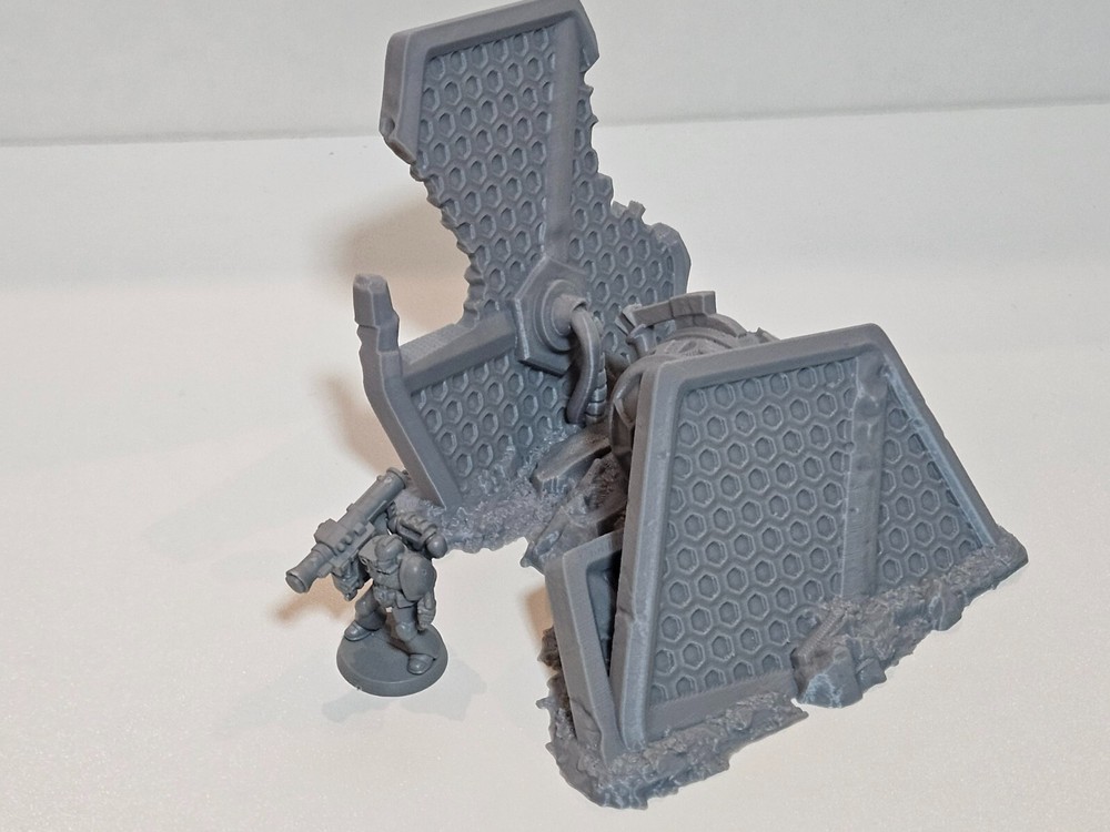 Crashed spaceship crashed fighter craft rocky terrain crashed spaceship 010