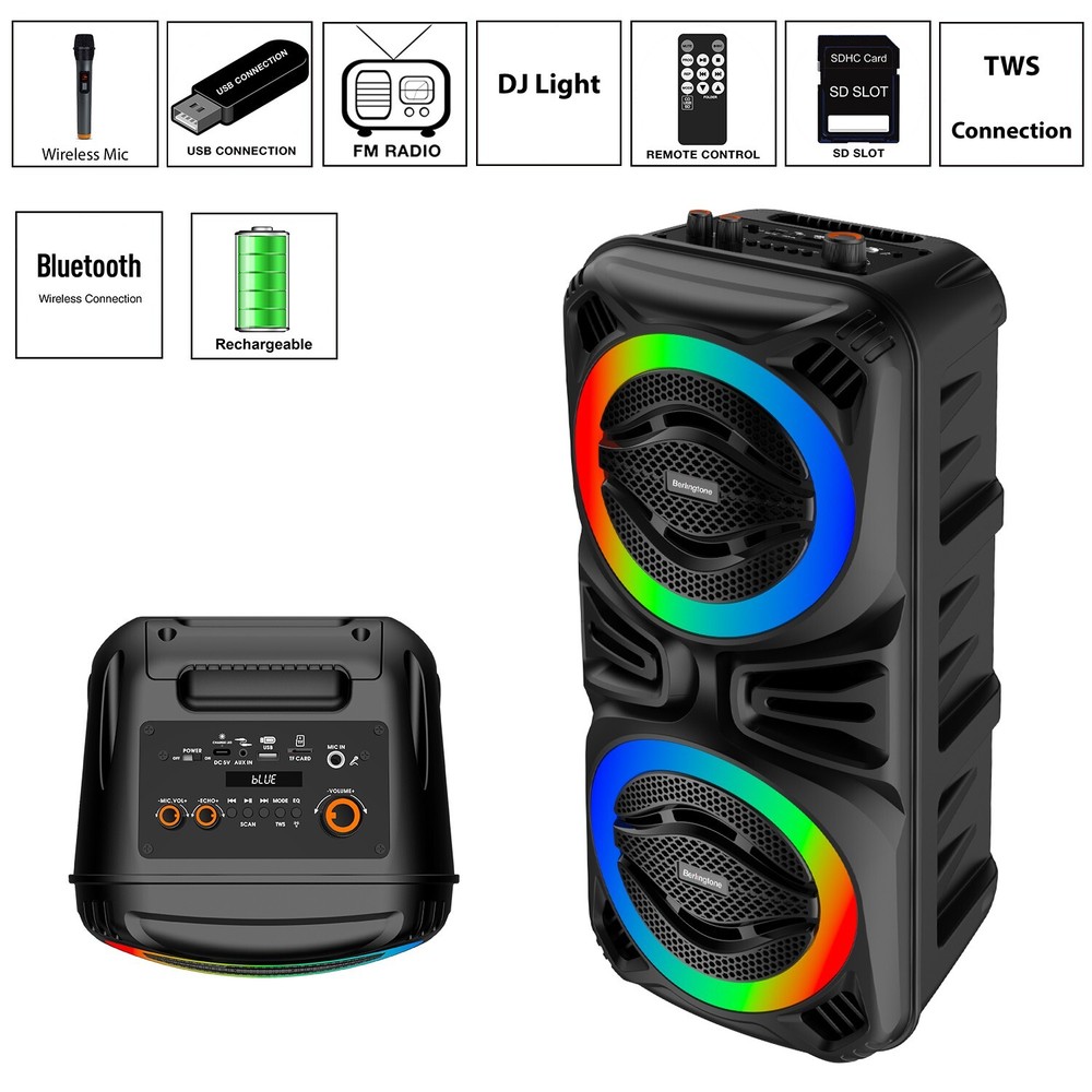 Berlingtone BR-35K, Bluetooth Speaker Karaoke function with VHF Wireless Mic