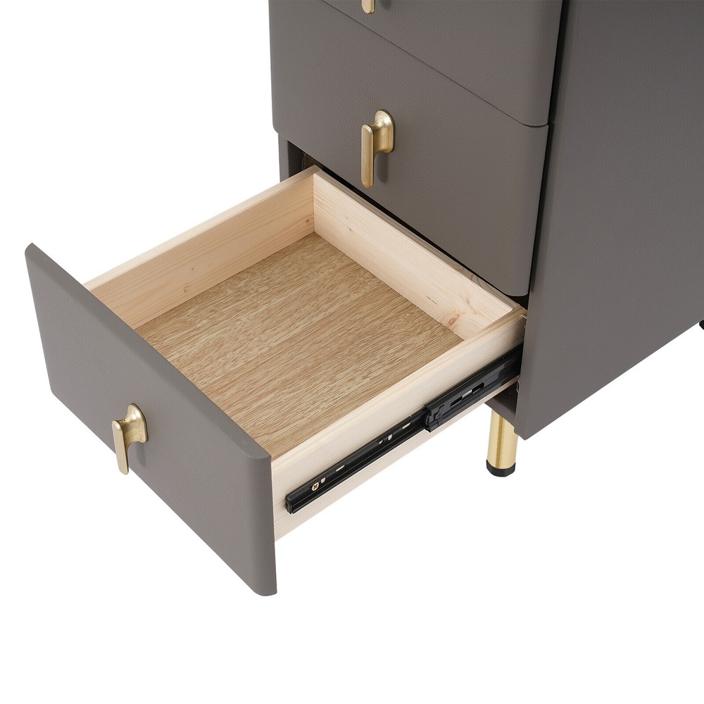 Three-Layer Bedside Cabinet with Drawers, Space-Saving Nightstand