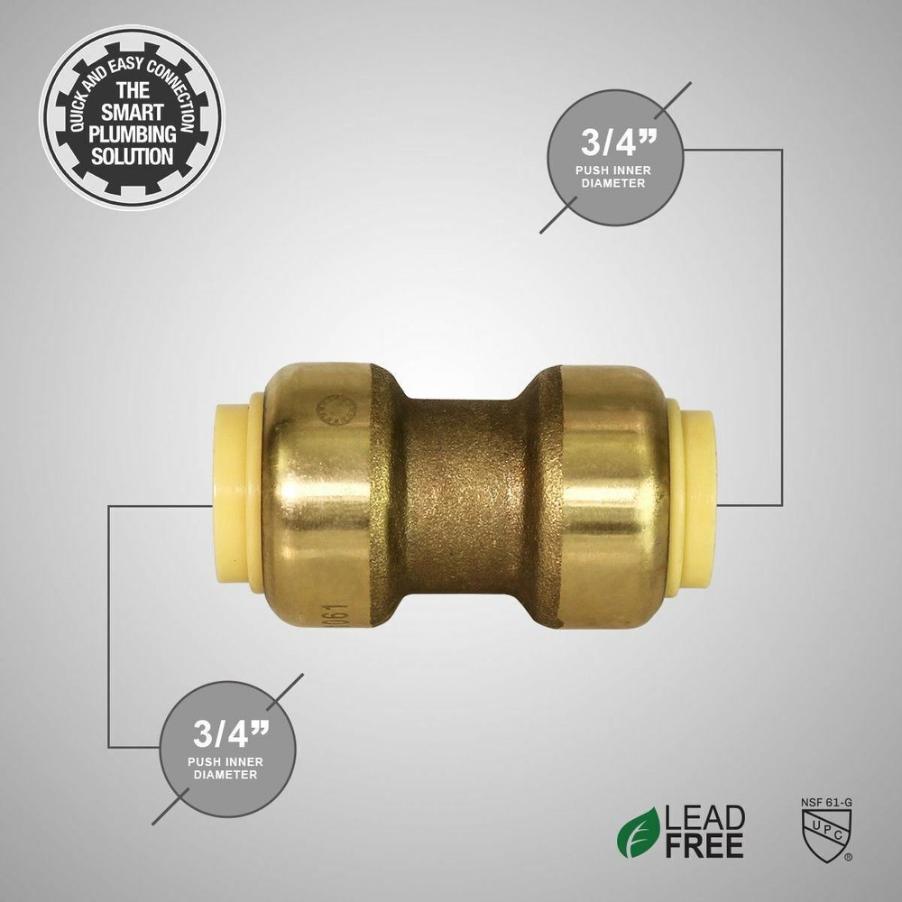 Pushlock® 1 Inch Long Coupling for Push x Push Fitting, Durable, Easy to Install