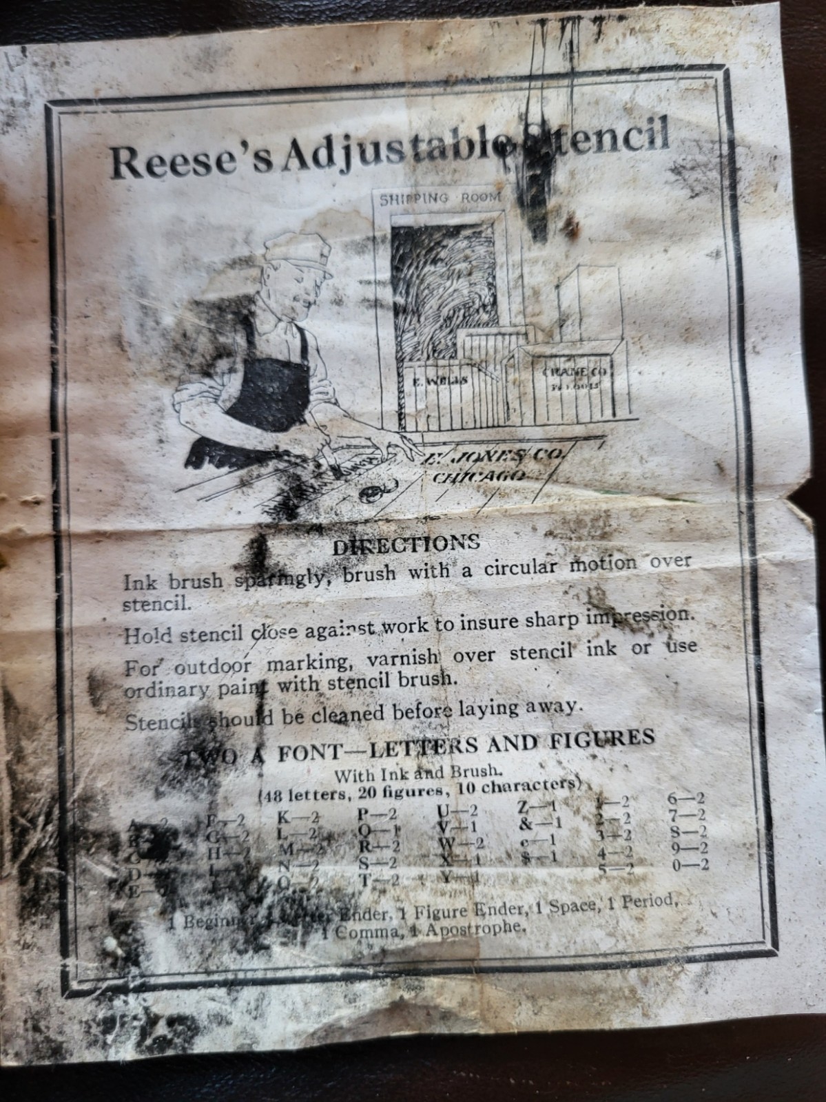 Box Full Of Vintage Reese's Interlocking Adjustable Brass Stencils