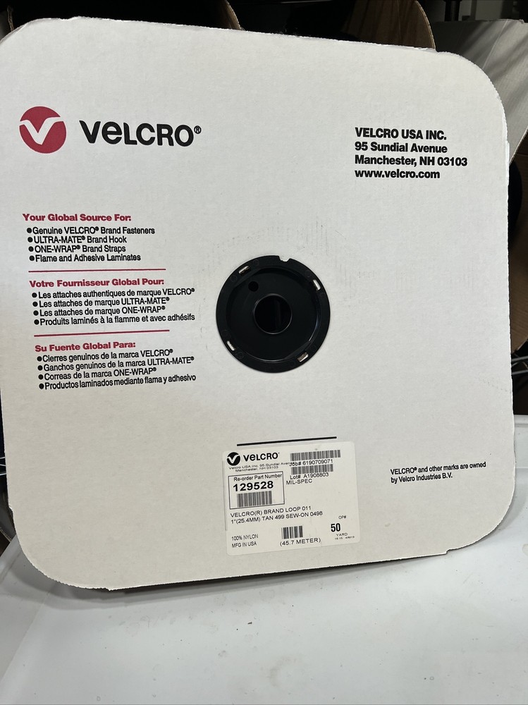 Velcro Brand 1” Sew On Loop Tan