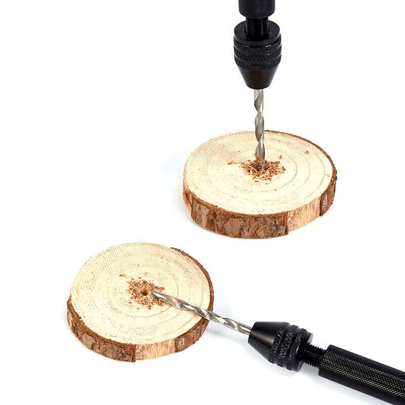 26pcs Micro Hand Drill Bits Small Manual Keyless Chuck Pin Vise Rotary Tool Kit
