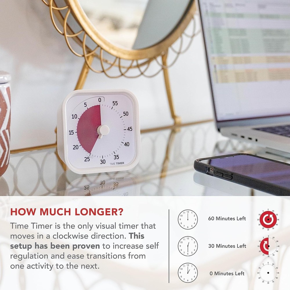 Customizable 60-Minute Visual Timer for Study & Play - Perfect for All Abilities