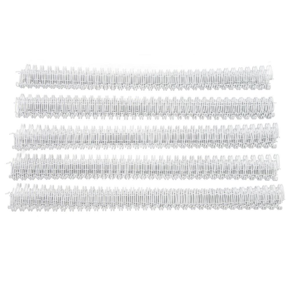 White 100x Double Loop Wire Binding Spine 60 Sheet Capacity 3:1 Pitch 34 Loop 9.