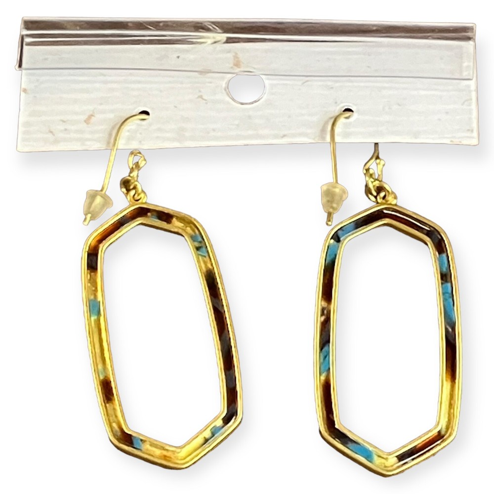 Hexagon Dangle Hoop Drop Statement Earrings Multi-Color NEW