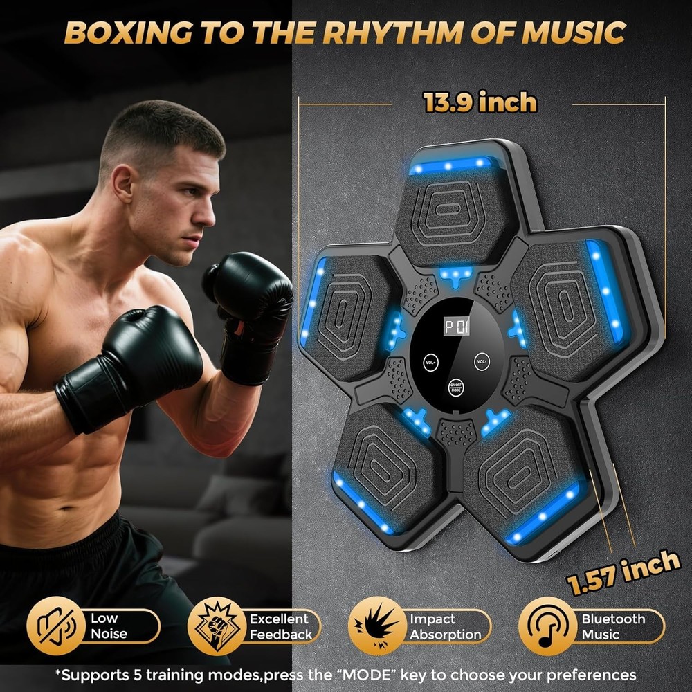 Compact Multi-Function Boxing Machine for All Skill Levels - Music Enabled