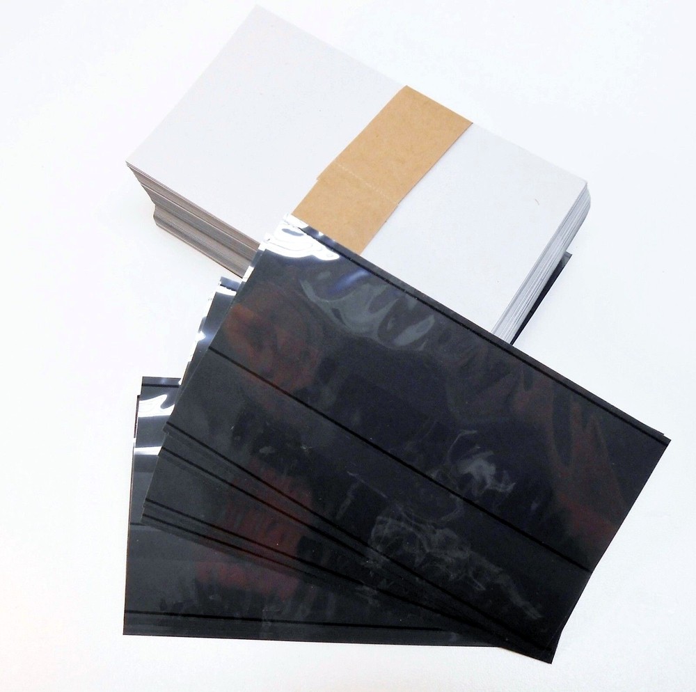 100 Black Stamp Collecting Submission Approval Cards, 2 Strips, Archival Quality