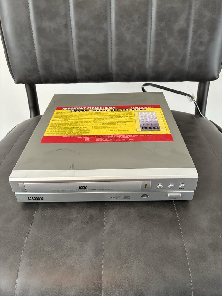 COBY DVD Player Progressive Scan DVD-224 Working, No Remote