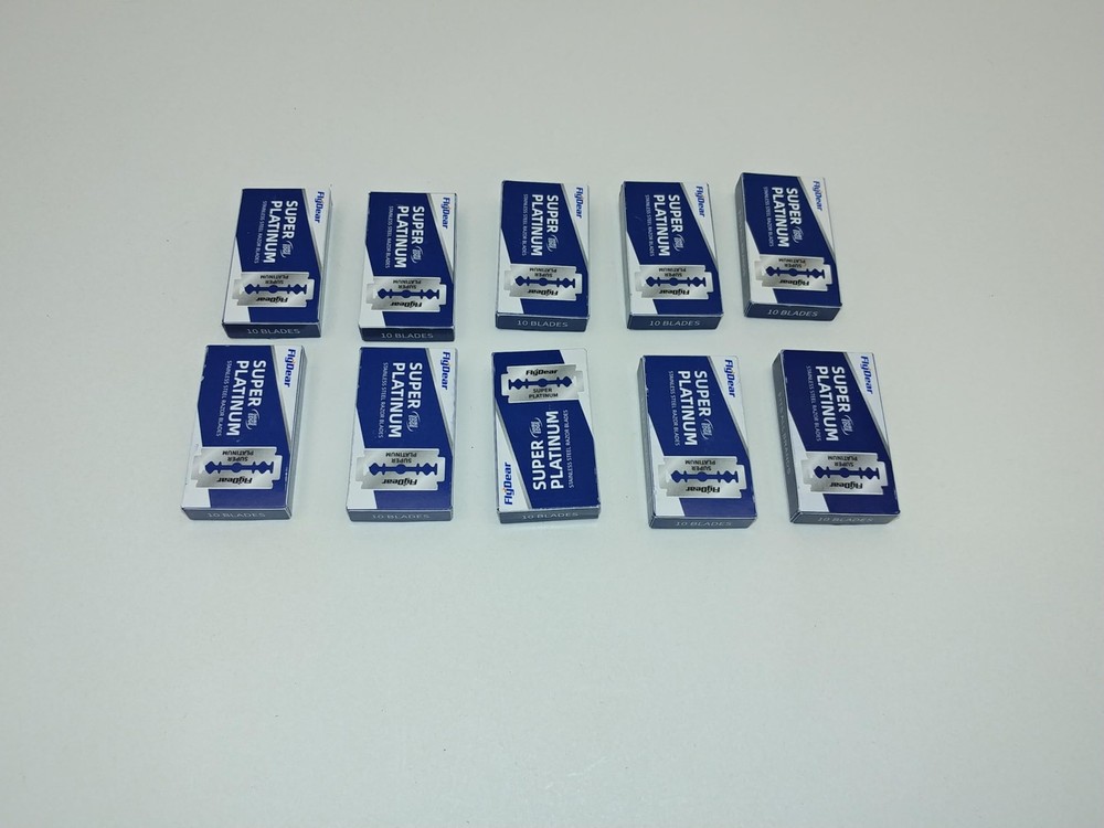 100x Fly Dear Super Platinum Double Edge Razor Blades Sampler Pack Stainless ...