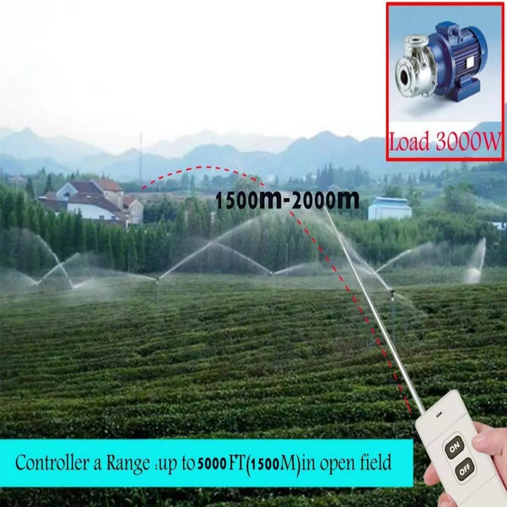 1.5KM Long Range 2CH RF Wireless Remote Control Switch Transmitter+Receiver Set