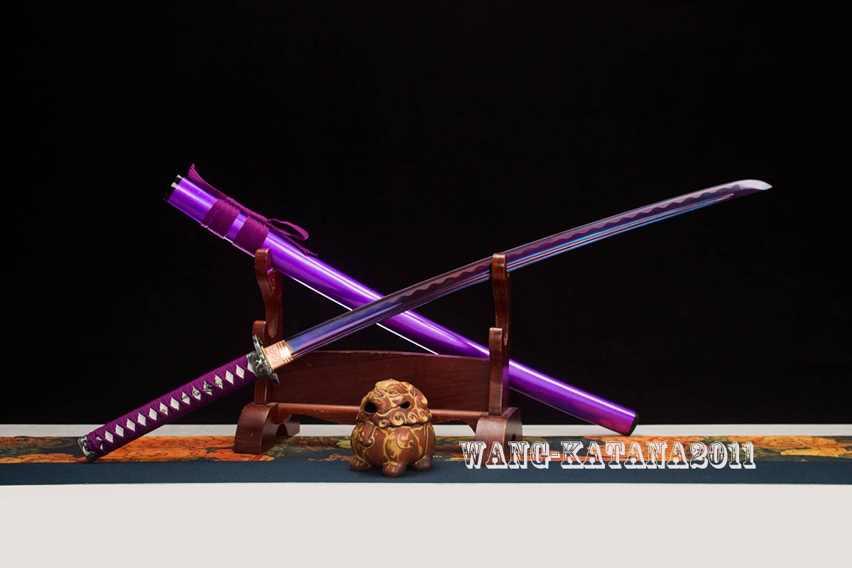 All Purple Battle Ready Sharp Deagon Japanese Samurai Katana Sword 1095Steel
