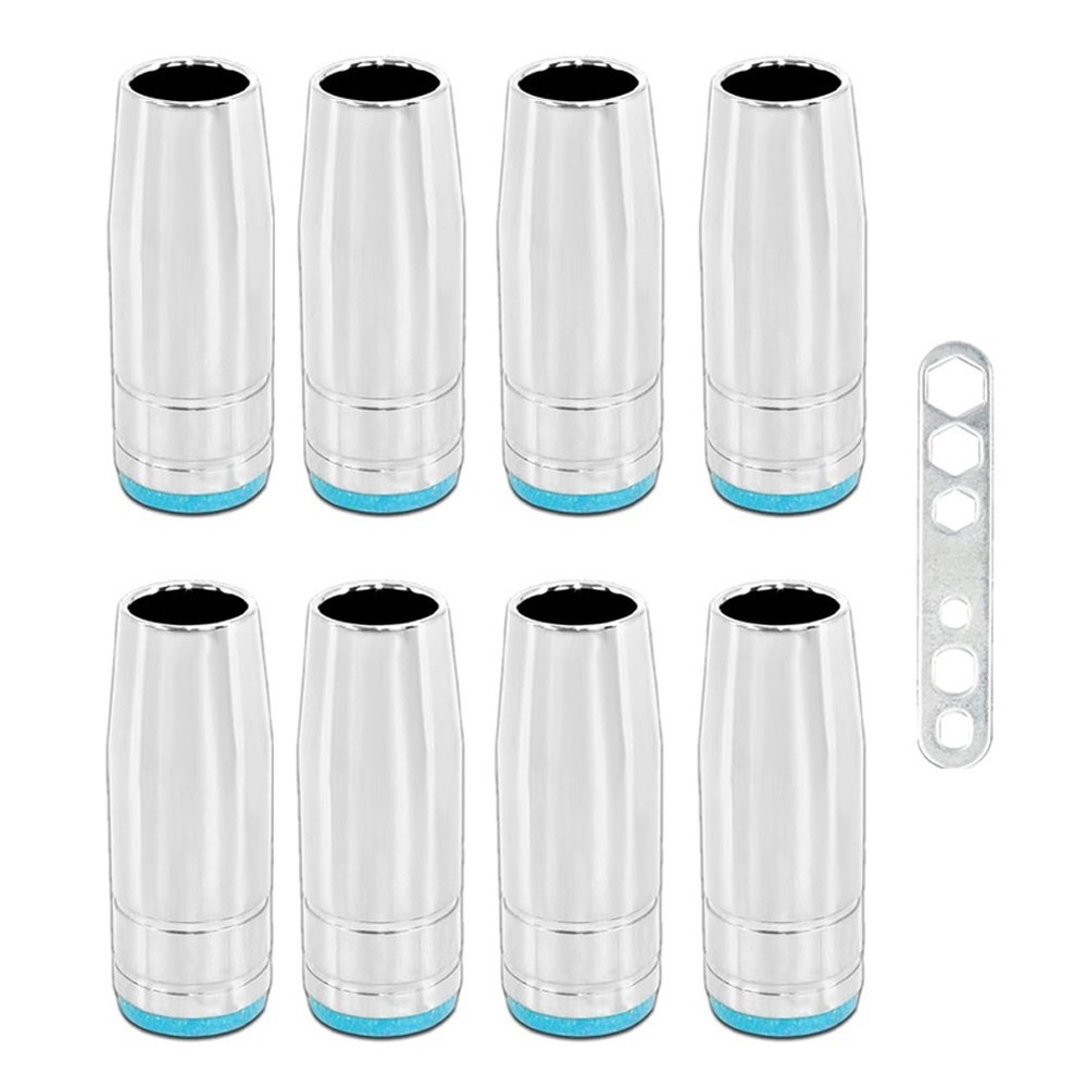 Complete Consumable Set for MIG Welding Includes 8 Gas Nozzles and Spanner