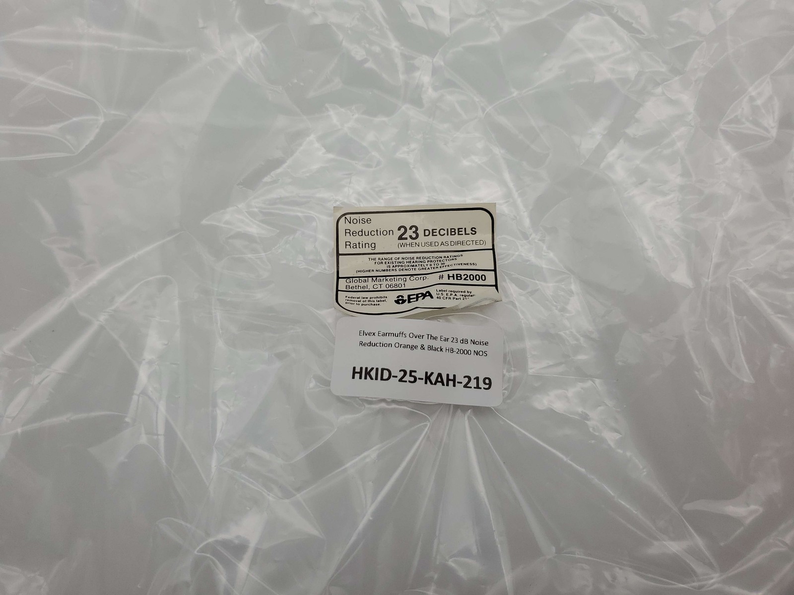 Elvex Earmuffs Over The Ear 23 dB Noise Reduction Orange & Black HB-2000 NOS