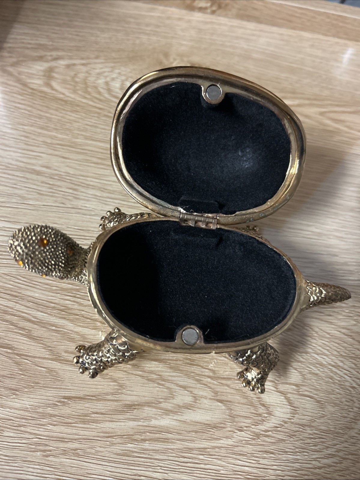 Bombay Co. Brass Turtle Jeweled rhinestone Trinket Box