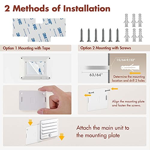 Motion Sensor Night Lights, LED Soft Warm Light, Battery Powered Auto Night