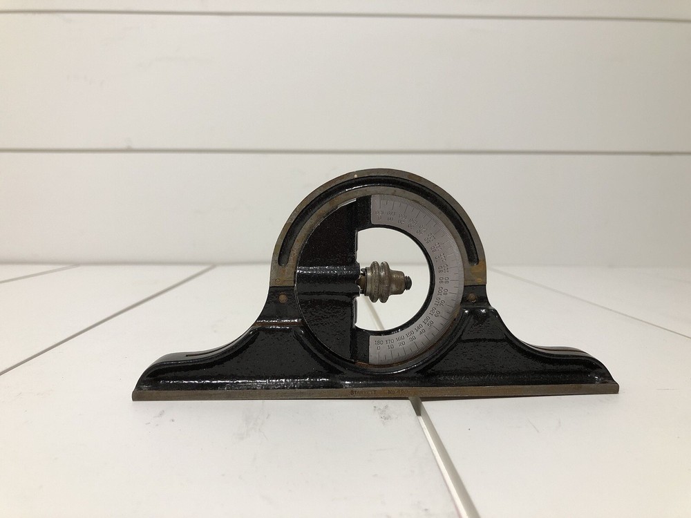 Vintage Starrett #490 Protractor Head With Bubble Level