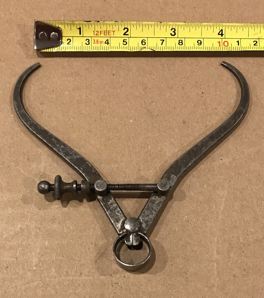 Starrett Outside Spring Caliper, Steel, Threaded Lock Nut, 0-4" Range