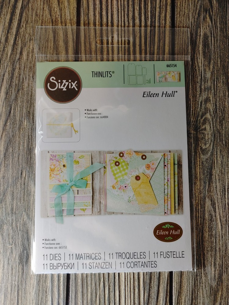 Sizzix Thinlits Card Waterfall & Tags 11pk #665154 Eileen Hull