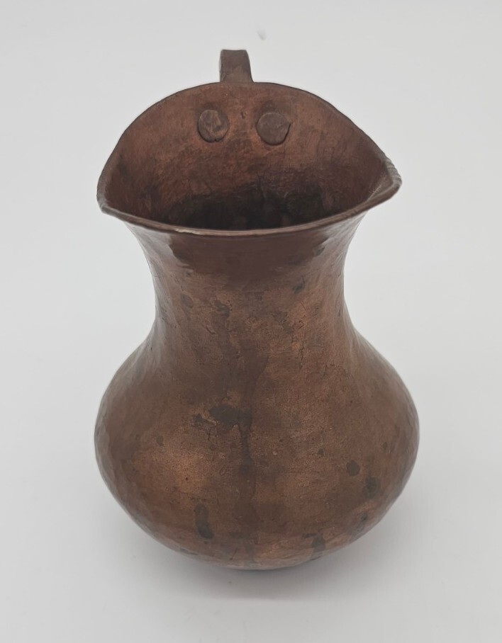 Handmade Hammered Solid Copper Pitcher - 5.5" Tall - Beautiful Craftsmanship