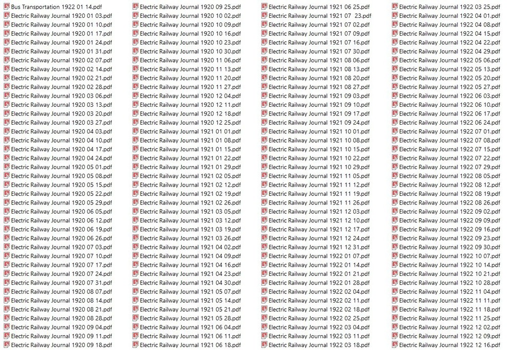 ELECTRIC RAILWAY JOURNAL 1920S 511 Select Issue Collection On USB Thumb Drive