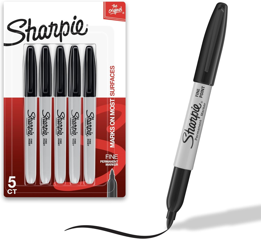 Sharpie Permanent Markers Set Quick Drying Fade Resistant Fine Tip Marker - 5Ct