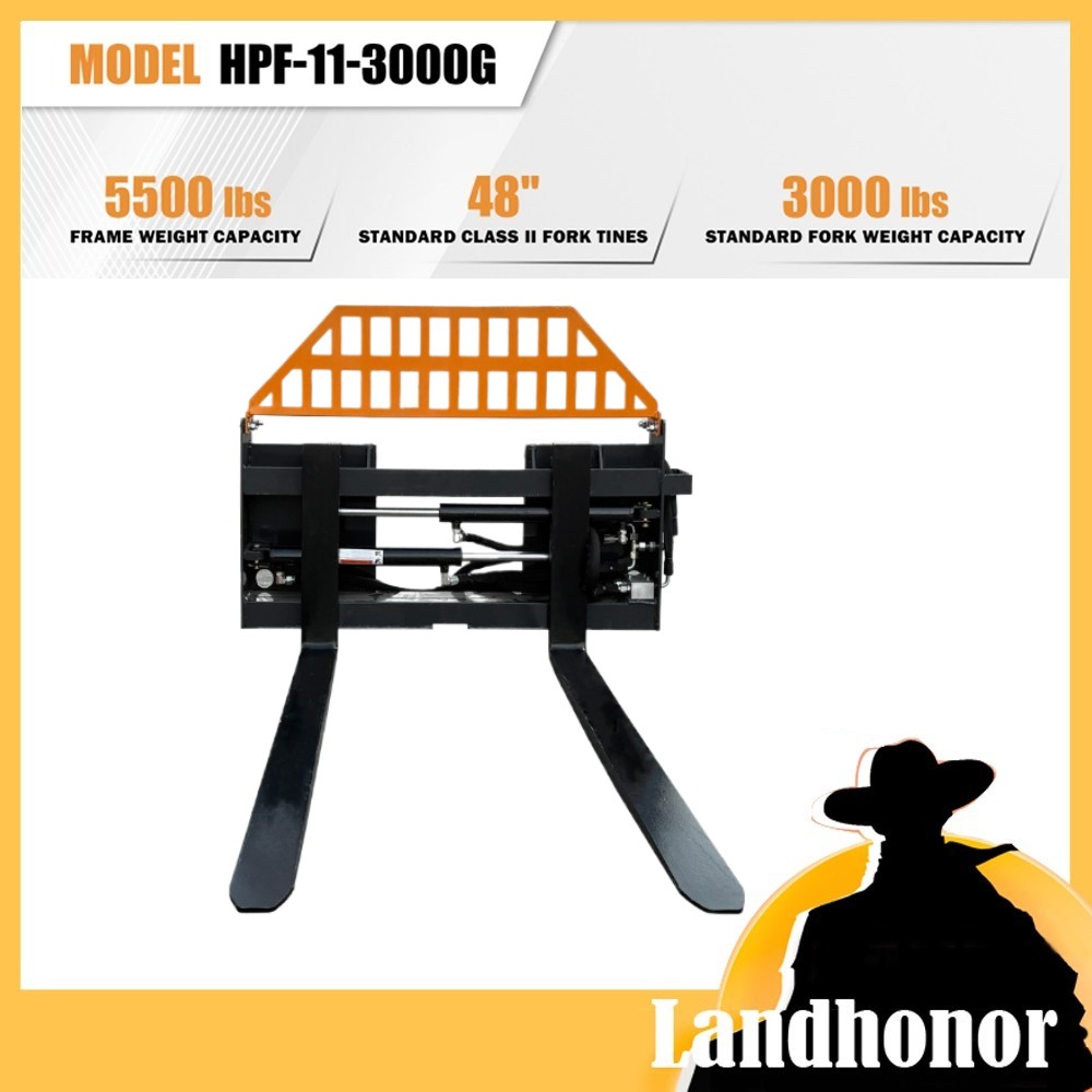 LandHonor 48in Adjustable Pallet Fork & Frame Heavy-Duty Skid Steer Attachment