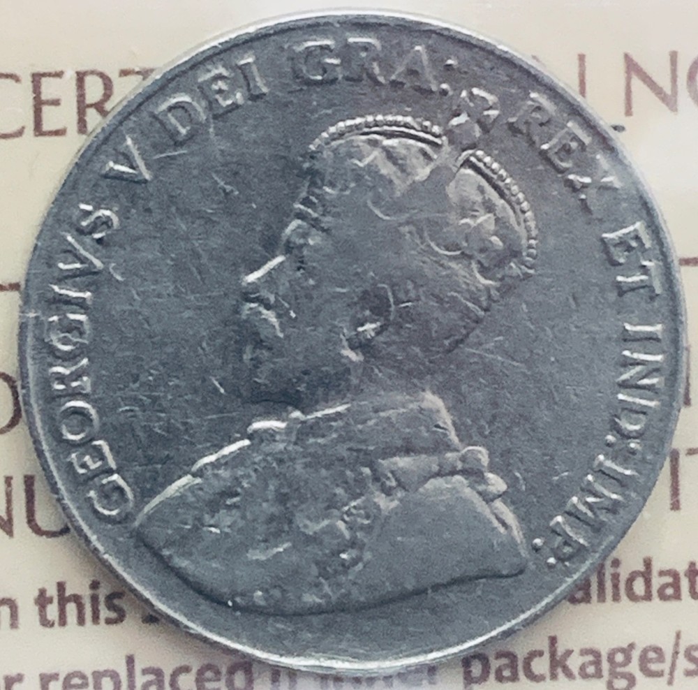 1926 Canada 5 Cent Silver Coin Far 6 ICCS F12
