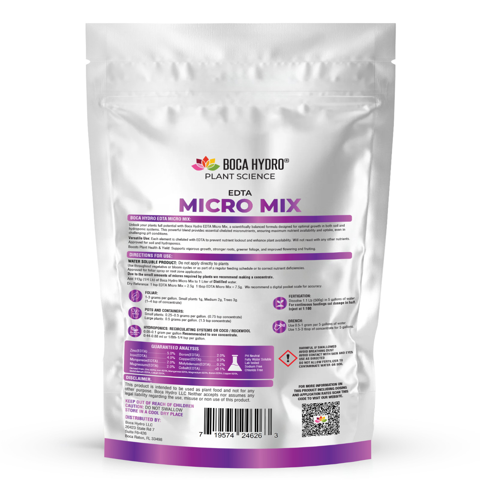 Boca Hydro EDTA Micro Mix Chelated Micronutrient Fertilizer Complete Micro Blend