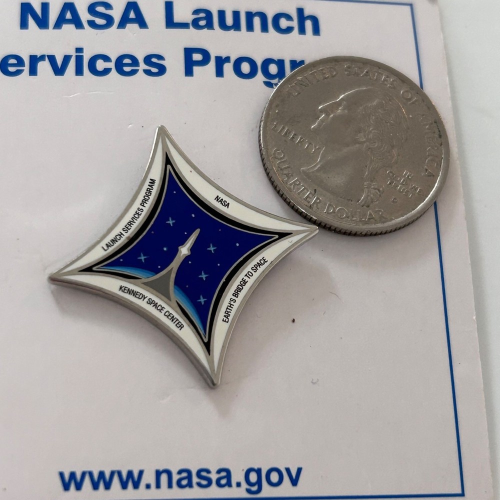 NASA Launch Services Program Logo Lapel Pin Spaceship Rocket