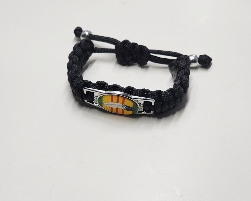 Native American Veterans Flag Adjustable Charm Bracelet Heritage