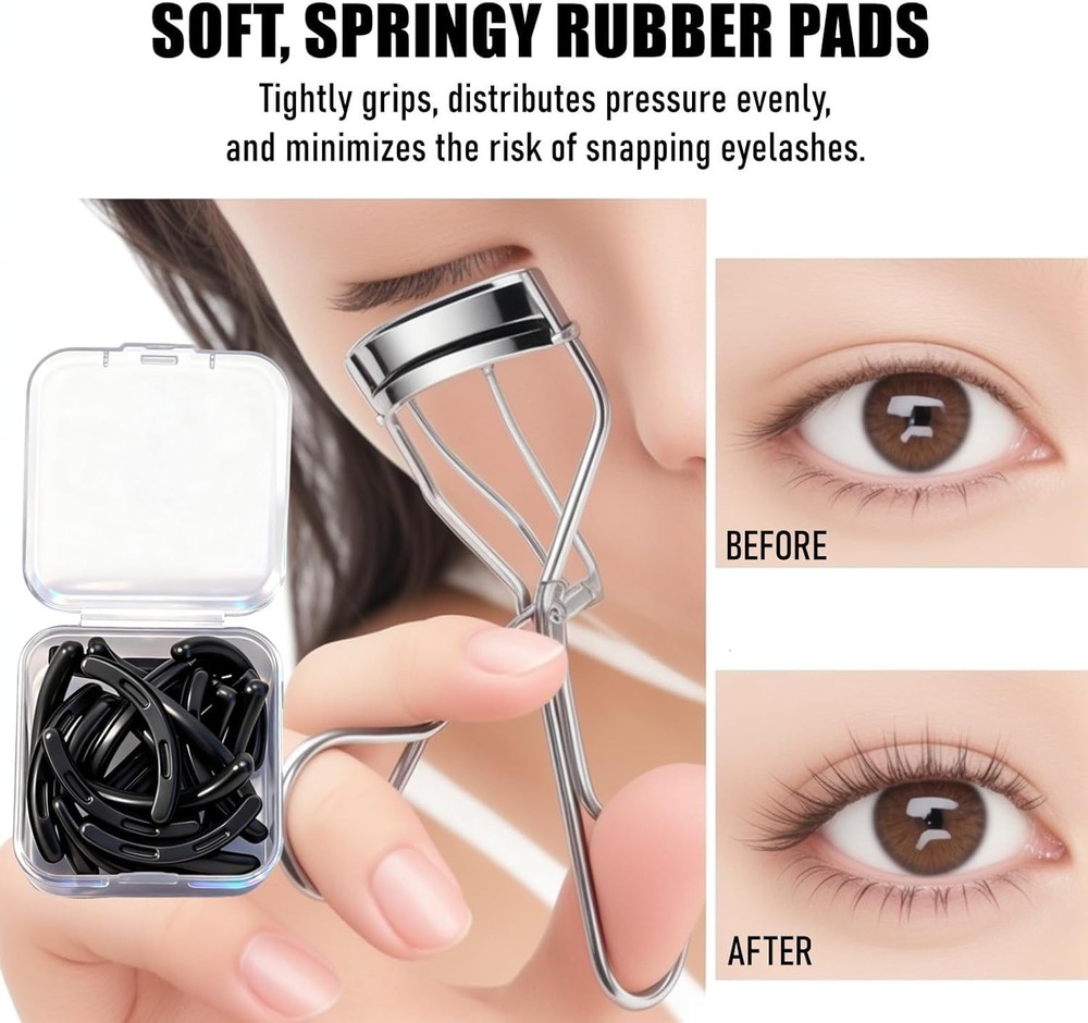 30Pack Suitable forTweezerman EyelashCurler Refills,Premium Silicone Soft Rubber