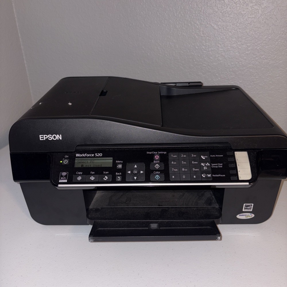Epson WorkForce 520 C365A Printer Fax Scanner Copier UNTESTED TURNS ON NO CABLE