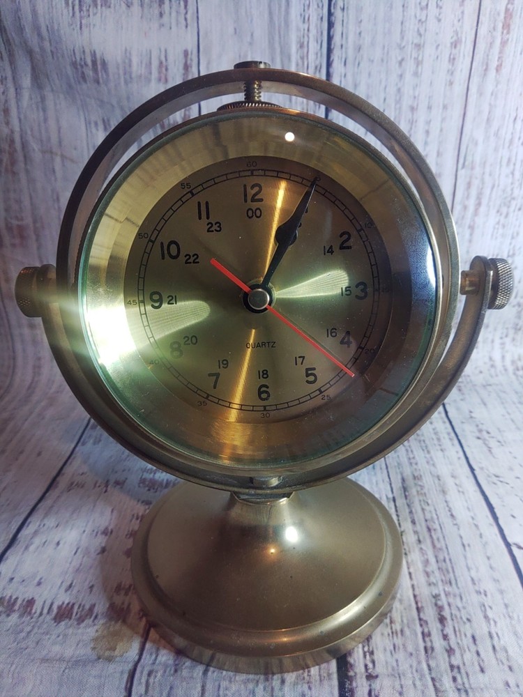 Vintage Heavy Brass Nautical Themed Working Clock