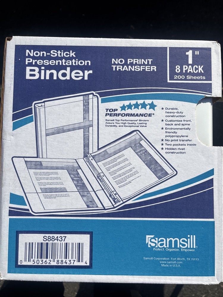 Samsil Non Stick Presentation binder 1' inch 8 pack