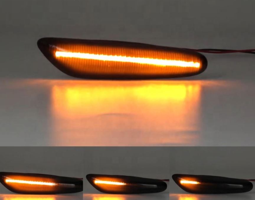 Sequential Smoked LED Fender Side Marker Lights For BMW E46 E60 E61 E81 E82 E88