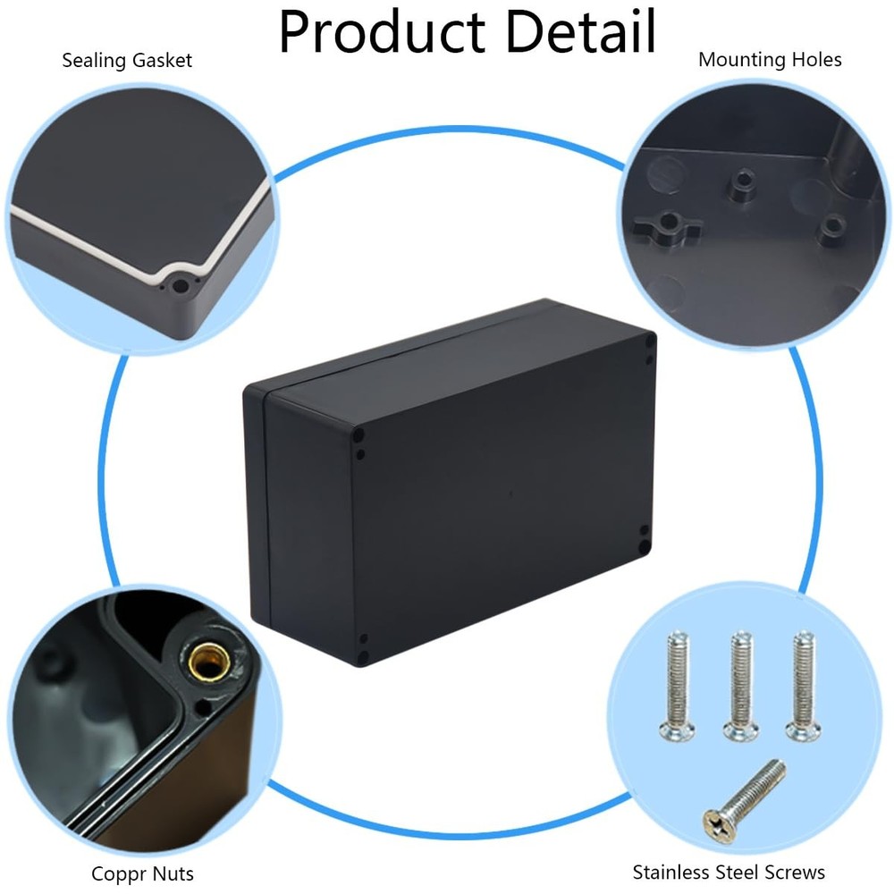 Junction Box, Electrical Project Case Power Junction Box, Project Box Black (...