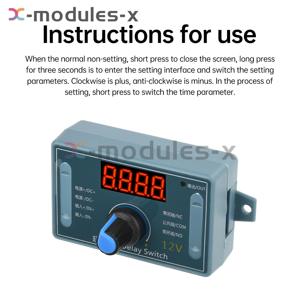 DC5/12/24V Multi-function Time Delay Relay Control Module Digital Timer Switch